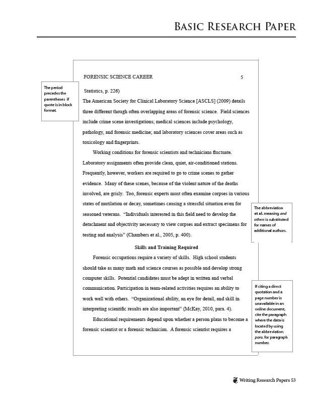 APA Style Research Papers Example of Format and Outline