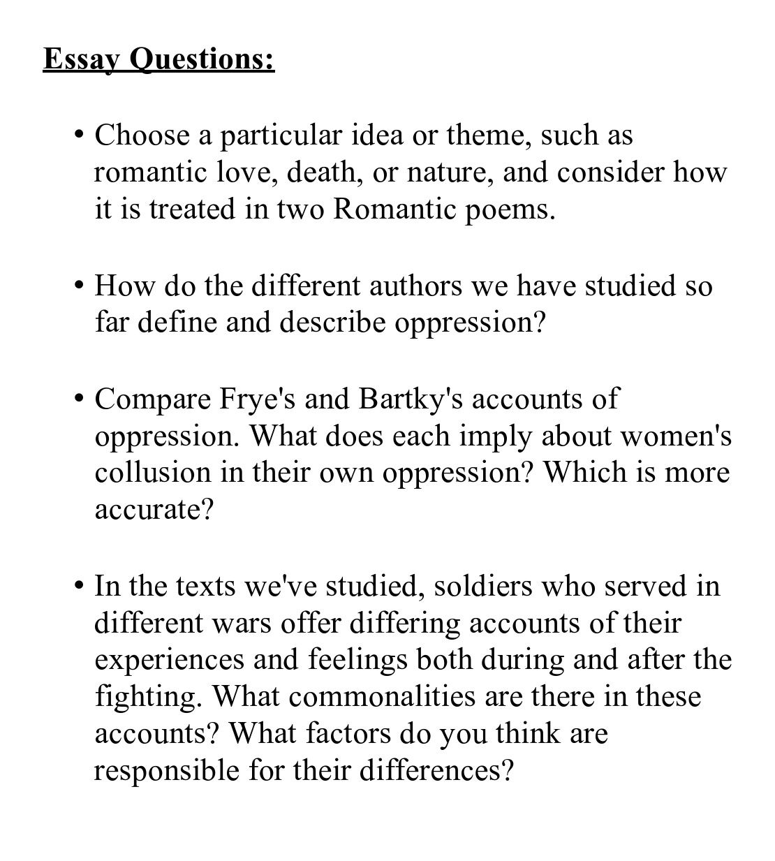 Essay Format Answer To Questions
