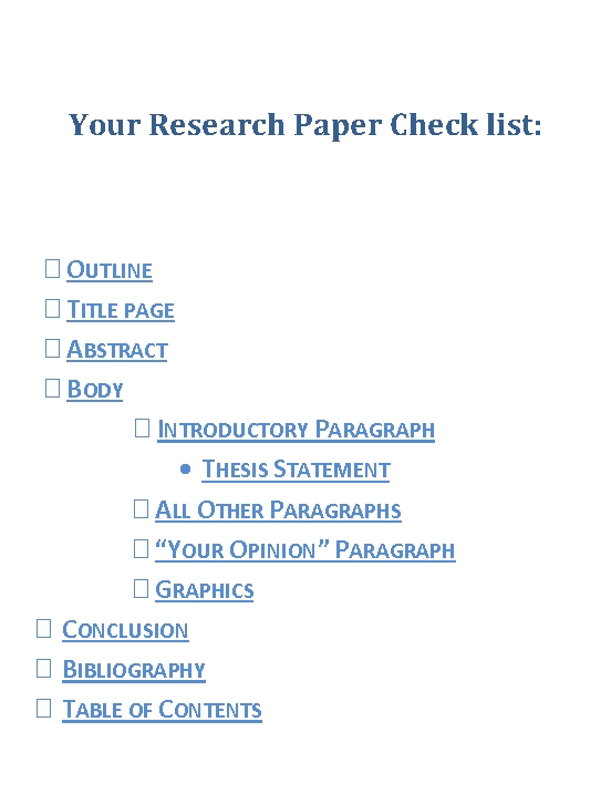 What Are The Parts Of Research Paper